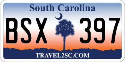 SC license plate BSX397