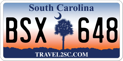 SC license plate BSX648