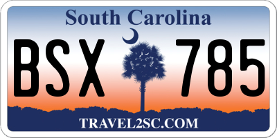 SC license plate BSX785