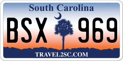 SC license plate BSX969