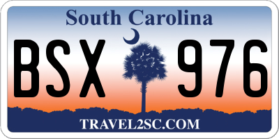 SC license plate BSX976