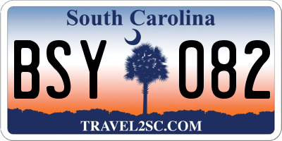 SC license plate BSY082