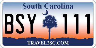 SC license plate BSY111