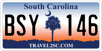 SC license plate BSY146
