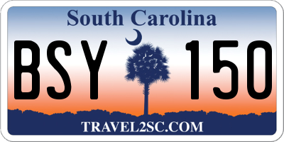 SC license plate BSY150