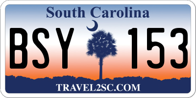 SC license plate BSY153