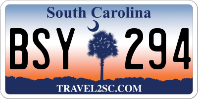 SC license plate BSY294