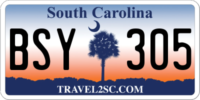 SC license plate BSY305
