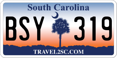 SC license plate BSY319