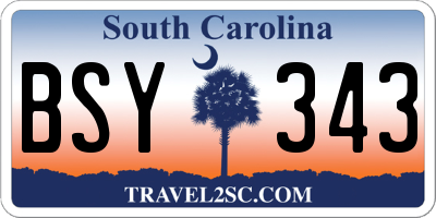 SC license plate BSY343