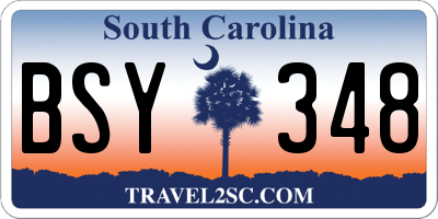 SC license plate BSY348