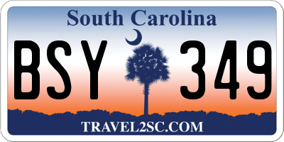 SC license plate BSY349