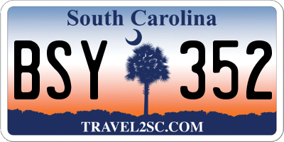 SC license plate BSY352