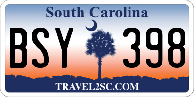 SC license plate BSY398