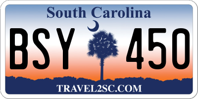 SC license plate BSY450