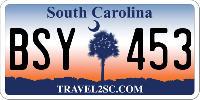 SC license plate BSY453