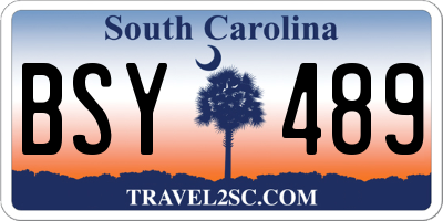 SC license plate BSY489