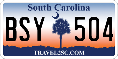 SC license plate BSY504