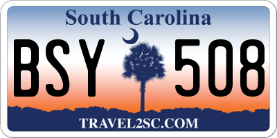 SC license plate BSY508