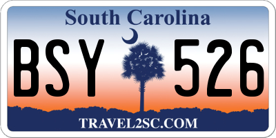 SC license plate BSY526