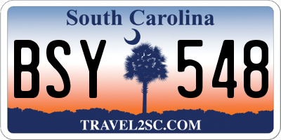 SC license plate BSY548