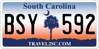 SC license plate BSY592