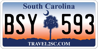 SC license plate BSY593