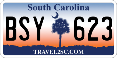 SC license plate BSY623