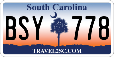 SC license plate BSY778