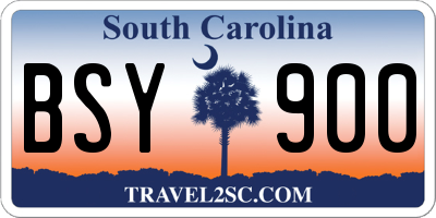 SC license plate BSY900