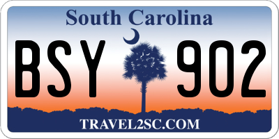 SC license plate BSY902