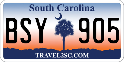 SC license plate BSY905