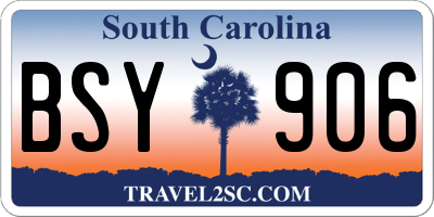 SC license plate BSY906