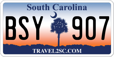 SC license plate BSY907