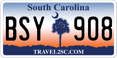 SC license plate BSY908