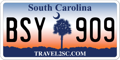 SC license plate BSY909