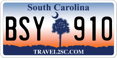 SC license plate BSY910