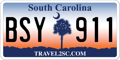 SC license plate BSY911