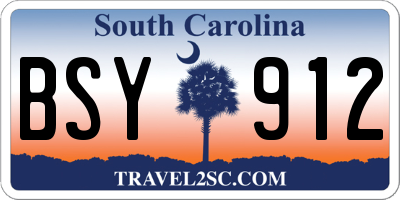 SC license plate BSY912