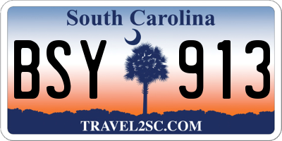 SC license plate BSY913