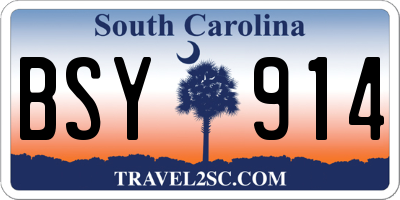 SC license plate BSY914
