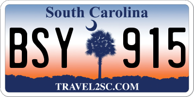 SC license plate BSY915