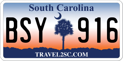 SC license plate BSY916