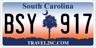 SC license plate BSY917
