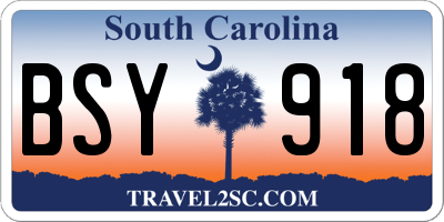 SC license plate BSY918