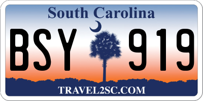 SC license plate BSY919