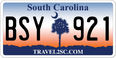 SC license plate BSY921