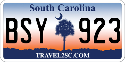 SC license plate BSY923