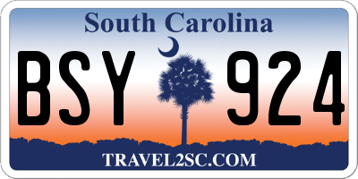 SC license plate BSY924