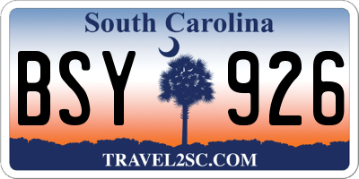 SC license plate BSY926
